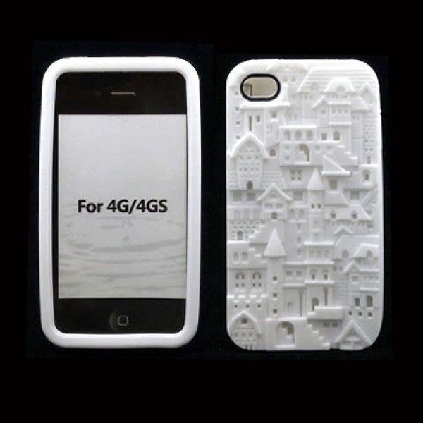 Wholesale iPhone 4 4S 3D Castle  Case (White)